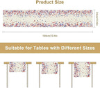 Independence Day Table Runner, 4th of July Red Blue Stars American President Day Holiday Confetti Print Table Cover for Kitchen Dining Table Indoor Outdoor Party, 13x36inch