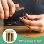 2-Rolls 0.2mm Jewelry Wire, 32 Gauge 328FT Craft Wire Copper Beading Wire for Jewelry Making/Planting/Weaving/DIY Crafting, Soft Metal Wires [100M, Bronze Tone]