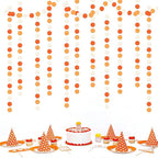 Orange White Fall Party-Decorations Garland-Streamers - 52ft Groovy Boho Hanging Paper Banner,Baby Bridal Shower Wedding Autumn Birthday Sunset Halloween Thanksgiving Day Supplies Decor Hugfond