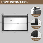 COGOOD Farmhouse Bathroom Mirror - 45 x 30 Large Rectangle Barn Door Mirror for Vanity, Bedroom, Living Room Wall Decor (Black)