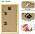 Vittanly 8x14 Picture Frames Collage, Displays 3Pcs 4x6 Pictures with Mat, Collage Picture Frame for Horizontal or Vertical Display, Gold, 1 Pack