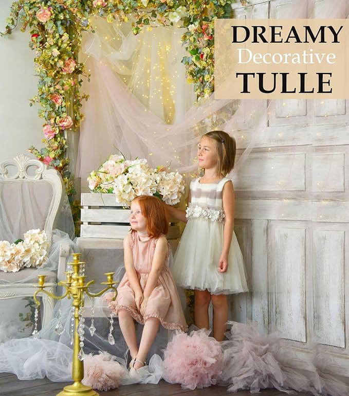 Turquoise Tulle Fabric Roll, 54" x 40 Yards (120FT) Tulle for Wedding Decoration DIY Tutu Party Backdrop Baby Shower Table Skirts Gift Wrapping