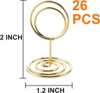 26Pcs Table Number Holders, Place Card Holders, Wire Picture Holders, Small Table Card Holders, Photo Holders for Centerpieces, Wedding Reception, Party, Birthday (Gold)