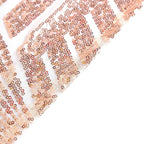Efavormart 90"X132" Blush Rose Gold Sparkly Sequin Geometric Tulle Rectangular Tablecloth