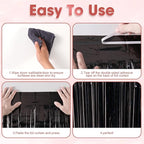 2 Pack Laser Black Foil Fringe Backdrop Curtains, Tinsel Streamers Birthday Party Decorations, Fringe Backdrop for Graduation, Baby Shower, Gender Reveal, Disco Party