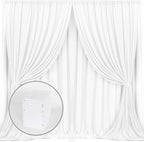 MYSKY HOME White Backdrop Curtain for Wedding Decor Holiday Party 6 Panels- White Wedding Backdrop Polyester Photography Backdrop Drapes Baby Shower Birthday Privacy Curtains Home Decor, 5ft x 10ft