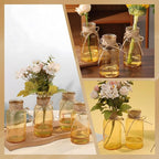Gold Vases for Centerpieces Set of 12, Mason Jars Boho Cylinder Bud Vases in Bulk, Flower Glasses for Weddings Parties Vintage Home Decor