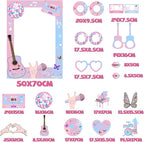Birthday Photo Booth Props,18pcs Theme Party Decoration Music in My Era Photo Frame Supplies for Party Decoration