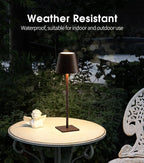 UME 3 Pack Cordless Table Lamp, Battery Operated Lamp - Portable Waterproof Rechargeable Table Lamp w/ 3 Color Temps & Stepless Dimming for Dinner, Desk, Cafe, Outdoor (Woodgrain)