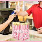 200 Pcs Paper Popcorn Bags Bulk 2 oz Large Flat Bottom Boxes Red and White Disposable Container Sleeve Movie Night Popcorn Bucket for Retro Movie Themed Party Carnival Supplies (Pink and White)