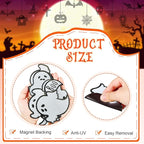 Chinco 36 Pcs Halloween Ghost Car Magnets Reflective Ghost Boo Refrigerator Automotive Magnet Stickers Cute Holiday Fridge Garage Door Decorations Holiday Waterproof Magnetic Decals