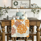 Artoid Mode Orange Dahlia Floral Pinnata Fall Table Runner, Seasonal Autumn Thanksgiving Kitchen Dining Table Decoration for Home Party Decor 13x36 Inch