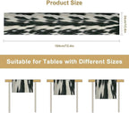 Rustic Cow Skin Print Table Runner, Country Farm Animal Fur Skin Pattern Western Style Brown Cowhide Print Cotton Linen Cottage Dinner Runner for Home Kitchen Dining, 13x60 Inch