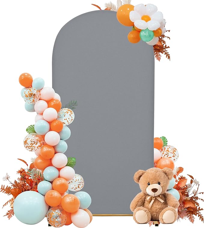 Wedding Arch Cover 5FT Arch Backdrop Cover Spandex Fitted Arch Cover for Round Top Chiara Backdrop Stand Covers for Wedding Birthday Party Baby Shower Banquet Ceremony Decoration