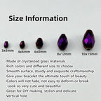 150pcs 4x6mm Teardrop Crystal Glass Beads for Jewelry Making, Faceted Vertical Hole Teardrop Glass Spacer Beads for Wind Chimes Bracelet Earring Necklace DIY Craft(Purple Light)