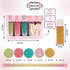 Confect Cool Mom Sprinkles Mix – 5 Pack Assorted Cake & Cupcake Decorations (Teal Jimmies, Green Dragees, Pink Pearls, Sparkling Gold Sugar) –Fun Dessert Toppings for Baking, Parties & Gifts – Vegan, Gluten-Free, Nut-Free, Soy-Free, Dairy-Free, Palm Oi...