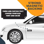 Magnet Me Up Three Line Custom Text Customizable Magnet Decal, Design Your Own Personalized Car Magnet, 3x8 Inch, for Business, Advertising, Gift, Choose Your Text, Font and Color, Crafted in USA