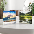 5x5 Acrylic Picture Frame 5 Pack, Clear Freestanding Double Sided Frameless Magnetic Photo Frames, Desktop Display Decor Gift