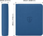 Toploader Binder,Holds 112 Toploaders, 4 Pocket Top Loader Binder for 3" x 4" Rigid Card Holders for Trading Cards or Sports Cards Binder (Blue)