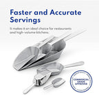 New Star Foodservice 34707 One-Piece Cast Aluminum Flat Bottom Bar Ice Flour Utility Scoop, 16-Ounce, Silver