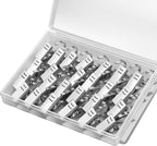 Teenitor 25 Pack Curtain Clips for Hanging Curtain Hooks, Stainless Steel Curtain Hooks with Clips, Small Hooks Clips for Camper Awning Light Photos Party Decorations