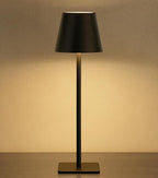UME Cordless Table Lamp, Battery Operated Lamp - Portable Waterproof Rechargeable Table Lamp w/ 3 Color Temps & Stepless Dimming for Dinner, Desk, Cafe, Outdoor (Black)