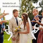 30 Pcs White Wedding Wands, Lace Wedding Streamers, Ribbon Streamers, Wedding Exit Items, Wedding Send Off Ideas, Dance Floor Props Sticks with Bells for Holiday Celebration Birthday Favors