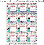 Custom & Personalized Llamazing Llama Happy Birthday Gift Tag Sticker Labels, 24 2.5" Square Stickers by Amanda Creation