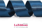 LaRibbons Navy Satin Ribbon 1 1/2 Inch 25 Yards Luxury Double Faced Blue Silk Ribbon for Flower Bouquet Crafts Gift Wrapping Wedding Party Graduation Decoration