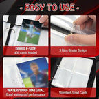 Madrigal Trading Card Binder 4 Pocket,400 Pockets Card Holder with 50 Removable Sleeves,Trading Card Albums for Game Cards,Premium Card Book, Game Cards & Sports Cards Red/White