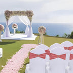Coral Red Chair Sashes 25 Pack Spandex Coral Red Sashes for Chairs Covers Universal Stretch Chair Sashes Band with Heart Buckle Slider Universal Sashes Bows for Wedding Banquet Party Decorations