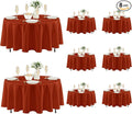 Fitable 8 Pack Round Tablecloths: Stain Resistant Wrinkle Free Fall Table Clothes, Washable Reusable Polyester Table Covers for Wedding Thanksgiving Party Birthday Banquet Reception(Rust, 84 Inch)