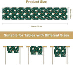 Christmas Table Runner,Seasonal Winter Xmas Holiday Green Table Cloth Kitchen Dining Table Decoration for Home Party Decor 13x90 Inch