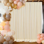 10ft x 10ft Thick Ivory Backdrop Curtains for Parties, 2 Panels 5ft x 10ft Non See Through Ivory Polyester Wedding Drapes Photo Backdrop for Birthday Party Graudation Photography Home Decor
