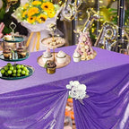 Fitable Sequin Tablecloth for Parties 52x70 Inch - Sparkle Glitter Table Cloth Laser Rectangle Overlay for Wedding Baby Shower Ceremony Birthday Holiday Banquet Decor, Purple