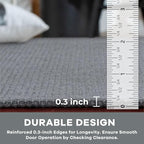 KOZYFLY Washable Runner Rug 3x12 ft Hallway Kitchen Runner Rugs with Rubber Backing Bobo Non Slip Entryway Runner Indoor, Long Carpet Runners for Hall Kitchen Entryway, Grey