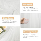 Wokceer Wedding Arch Draping Fabric 6 Panels 28.7" x 20FT Ivory Drapes Sheer Fabric Backdrop Arch Draping for Wedding Ceremony Birthday Party Bridal Shower Decoration
