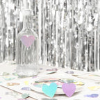 Iridescent-Disco Party-Decorations Heart Confetti - 300pcs Wedding Birthday Dining Table Centerpiece,Bachelorette Baby Bridal Shower Engagement Holographic Decor Lasting Surprise