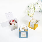 FEIYI 20 PCS Gold Gift Boxes, 3 In 1 Favor Boxes with Floral Decor, White Thank You Tags Cupcake Containers Gift wrapping for Wedding, Baby Shower, Birthday, Decorations Party - 3.55x3.55x3.55
