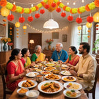 5 Pcs Diwali Artificial Marigold Garland with Pearls Decor, 4.5 Feet Artificial Marigold Flowers for Indian Pooja Diwali Home Mantle Decor Long Strands for All Year Decoration (Yellow＆Orange&Red)