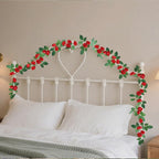 4 Packs Artificial Rose Garland: 31.48Ft Each Fake Flower Vine with Improved Color & 10 Ties for Wedding Arch Backdrop, Home Wall Party Decor, Christmas Decor, Red