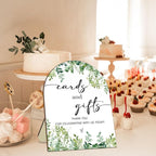 Cards and Gift Sign, Thank You for Your Gift and Well Wishes Sign, Eucalyptus Leaf Decoration Bridal Shower with Stand, Baby Shower Favors, Party Decor Supplies 9 * 11IN