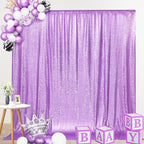 SquarePie Sequin Backdrop Curtain Not See Through Thick Glitter Background for Party 6FT x 6FT Lavender