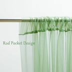 30×10ft Green Tulle Backdrop Curtain with Lights String for Parties, Sheer Photo Backdrop Curtains for Wedding Party Photography Background