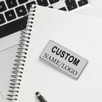 Custom Name Tags ID Badges with Logo Name Personalized Name Badges Custom Name Tag ID Badges with Pin Backing Customizable Name Badges for Business Offices Stores Restaurant, 1.5x2.8 in, 2PCS