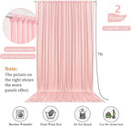 10 x 7 Feet Light Pink Backdrop Curtain for Partie, Background Curtains for Photoshoot, Birthday, Wedding, Halloween, Thanksgiving, Christmas, New Year Party Decorations 5Ft x 7Ft, 2 Panels