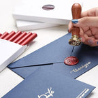 UNIQOOO Mailable Glue Gun Sealing Wax Sticks for Wax Seal Stamp - Metallic Burgundy Wine Red, For Birthday Cards, Wedding Invitations, Envelopes, Snail Mails, Wine Packages, Xmas Gift Ideas, Pack of 8