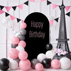 LEBENGURU Upgraded 7.2FT Wedding Arch Cover, Black Spandex Fitted Arch Backdrop Cover, Round Top Chiara Stand Covers for Birthday Party Baby Shower Banquet Balloon Décor