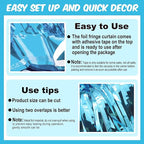 6 Pack Light Blue Foil Fringe Curtains Backdrop, 3.28 x 8.2 Ft Metallic Streamers Tinsel Curtains Background for Photo Booth, Birthday, Weddings, Carnivals, Graduation, Themed Party Decorations