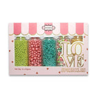 Confect Cool Mom Sprinkles Mix – 5 Pack Assorted Cake & Cupcake Decorations (Teal Jimmies, Green Dragees, Pink Pearls, Sparkling Gold Sugar) –Fun Dessert Toppings for Baking, Parties & Gifts – Vegan, Gluten-Free, Nut-Free, Soy-Free, Dairy-Free, Palm Oi...